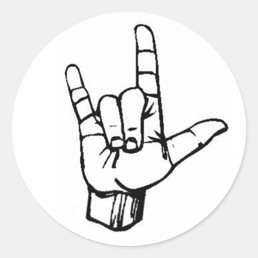 Ik hou van je! ronde sticker (Voorkant)