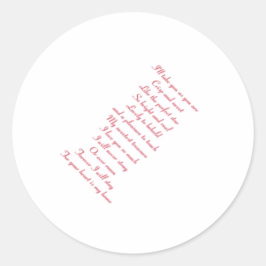 Ik hou van je ronde sticker (Voorkant)