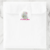 Ik hou van je ronde sticker (Tas)