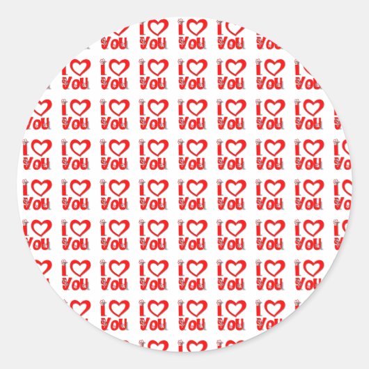 Ik hou van je ronde Stickers (Voorkant)