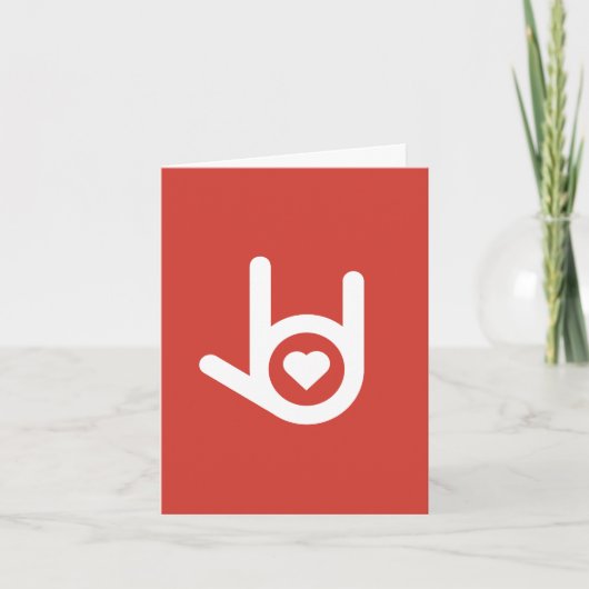 Ik hou van je, rood Wenskaart Bedankkaart (Voorkant)