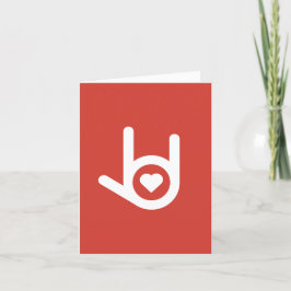 Ik hou van je, rood Wenskaart Bedankkaart