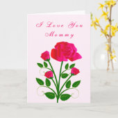 Ik hou van je Roos Moederdag Kaart (Gele Bloem)