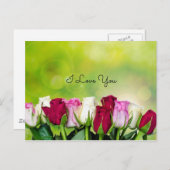 Ik hou van je, Roos tuinontwerp Briefkaart (Voorkant / Achterkant)