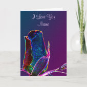 Ik hou van je rosebud flower Personated Kaart (Voorkant)