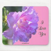 Ik hou van je roze Azalea Flower Photo Mousepad Muismat (Voorkant)