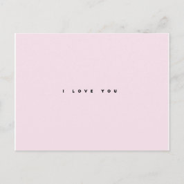 Ik hou van je roze briefkaart