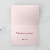 Ik hou van je roze gele retro strepen kaart (Binnen)