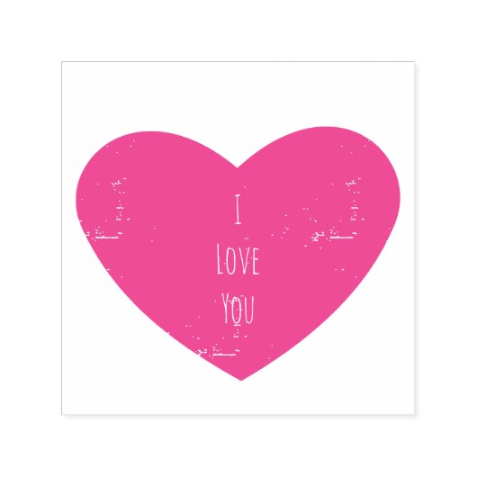 Ik hou van je roze gepersonaliseerde hart  zelfinktende stempel (Design)