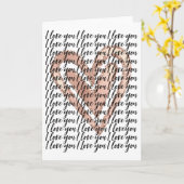 Ik hou van je roze hart kaart (Gele Bloem)