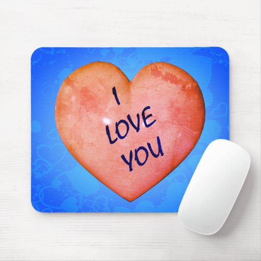 Ik hou van je roze hart muismat (Met muis)