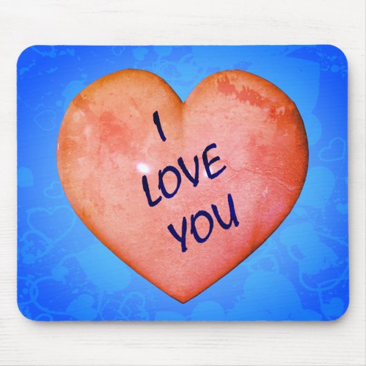 Ik hou van je roze hart muismat (Voorkant)
