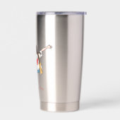 Ik hou van je roze hart water fles geïsoleerde drinkbeker (Links)