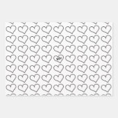 Ik hou van je, roze harten gepersonaliseerd inpakpapier vel (Voorkant 3)