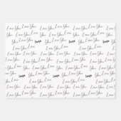 Ik hou van je, roze harten gepersonaliseerd inpakpapier vel (Voorkant)