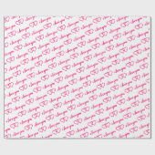 Ik hou van je roze hartsatrografie-Valentijn Cadeaupapier (Vlak)