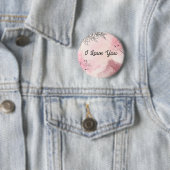Ik hou van je roze knop ronde button 5,7 cm (In situ)