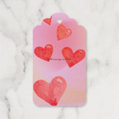 Ik hou van je roze regenboog Waterverf hart Valent Cadeaulabels (Achterkant)