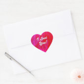 "Ik hou van je!" Roze & Rode Hart Sticker (Envelop)