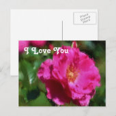 Ik hou van je roze roze Briefkaart (Voorkant / Achterkant)