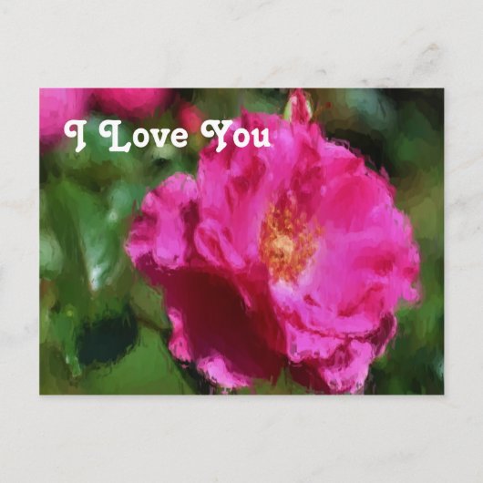 Ik hou van je roze roze Briefkaart (Voorkant)