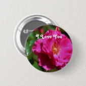 Ik hou van je roze roze roze Button (Voorkant /achterkant)