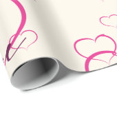 Ik hou van je - Roze zwevende harten Cadeaupapier (Rol Hoek)