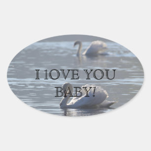 IK HOU VAN JE SCHAT  OVALE STICKER