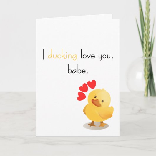 "Ik hou van je, schat" Valentijnsdag Kaart (Voorkant)