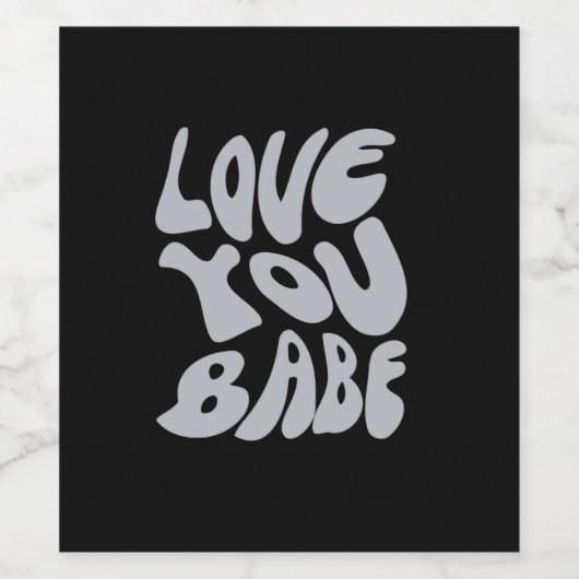 Ik hou van je schat wijn etiket (Enkel label)