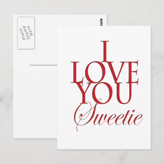 Ik hou van je schatje briefkaart (Voorkant / Achterkant)