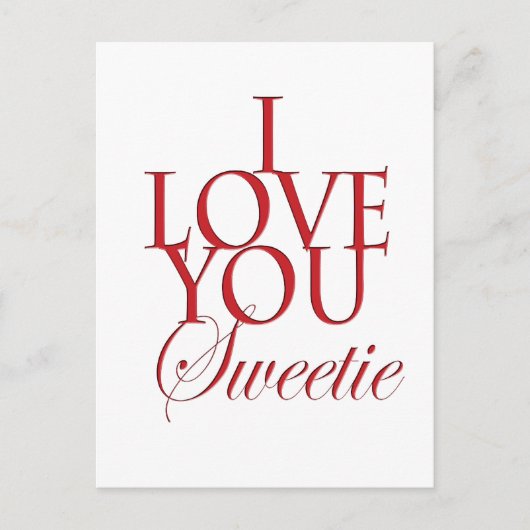 Ik hou van je schatje briefkaart (Voorkant)