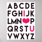 IK HOU VAN JE - Schattige alfabet Poster (Voorkant)
