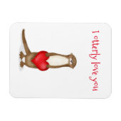 Ik hou van je schattige otter met hartmagneet magneet (Horizontaal)