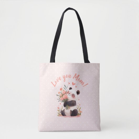 Ik hou van je Schattige Panda Moederdag cadeau Tote Bag (Voorkant)