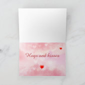 Ik hou van je schattige roze kus egels valentijn kaart (Binnen)
