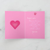 Ik hou van je Schattigee roze kat en harten Kaart (Binnen)