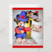 Ik hou van je Schattigee  Valentijn Dog Mailbox Feestdagenkaart (Voorkant / Achterkant)
