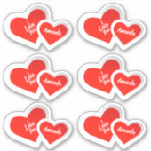 "Ik hou van je" Schattigee Valentijn harten .. Gep Sticker (Voorkant)