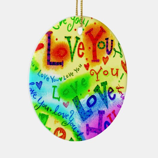 Ik hou van je schilderijen. keramisch ornament (Rechts)