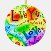 Ik hou van je schilderijen. keramisch ornament (Voorkant)