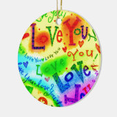 Ik hou van je schilderijen. keramisch ornament (Links)