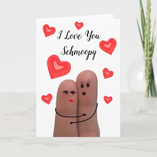 Ik hou van je Schmoopy Valentijnsdag Card Feestdagen Kaart (Voorkant)