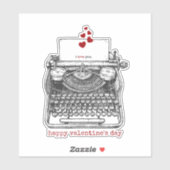 Ik hou van je |  schrijfmachine | Noot van de lief Sticker (Vel)