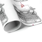 Ik hou van je |  schrijfmachine | VALENTIJNS Cadeaupapier (Rol Hoek)