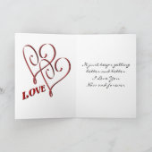 Ik hou van je Sepia Floral Border Photo Card Kaart (Binnen)