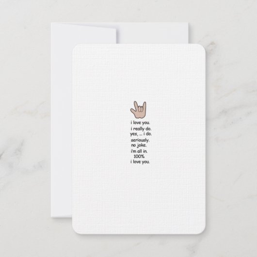 Ik hou van je ...serieus. Kaart (Voorkant)