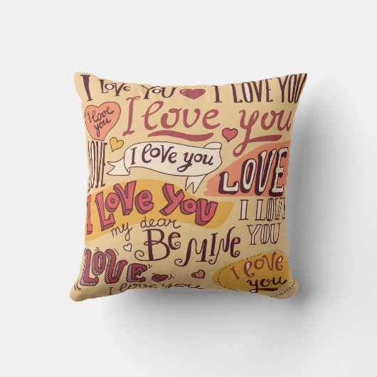 "Ik hou van je" Sierkussen (Achterkant)