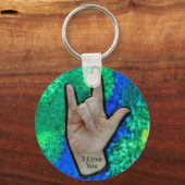 Ik hou van je sleutelhanger op geverfde zijde acht (Voorkant)