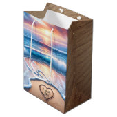 Ik hou van je sms in strandzand medium cadeauzakje (Voorkant Gekanteld)